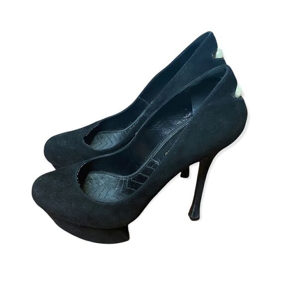 NICHOLAS Kirkwood Black Suede Platform Heels - Picture 5 of 8
